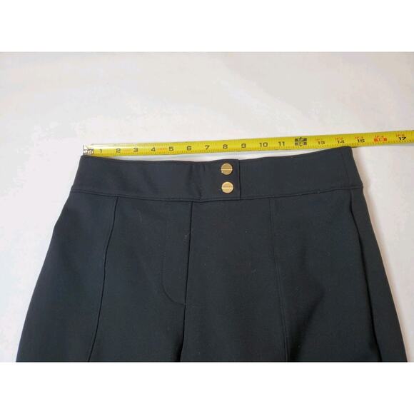 SPANX Ponte Tab Front Ankle Straight Pants Womens Medium BLACK Gold Buttons - Picture 11 of 14
